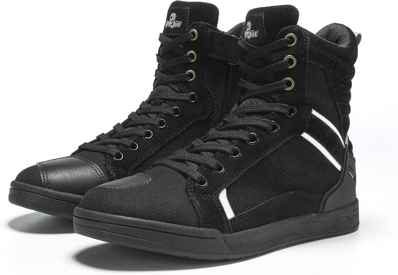 BORLENI Motorcycle Boots Street Riding Shoes Anti-Slip Outdoor Trekking Hike Work Shoes for Men - Image 1